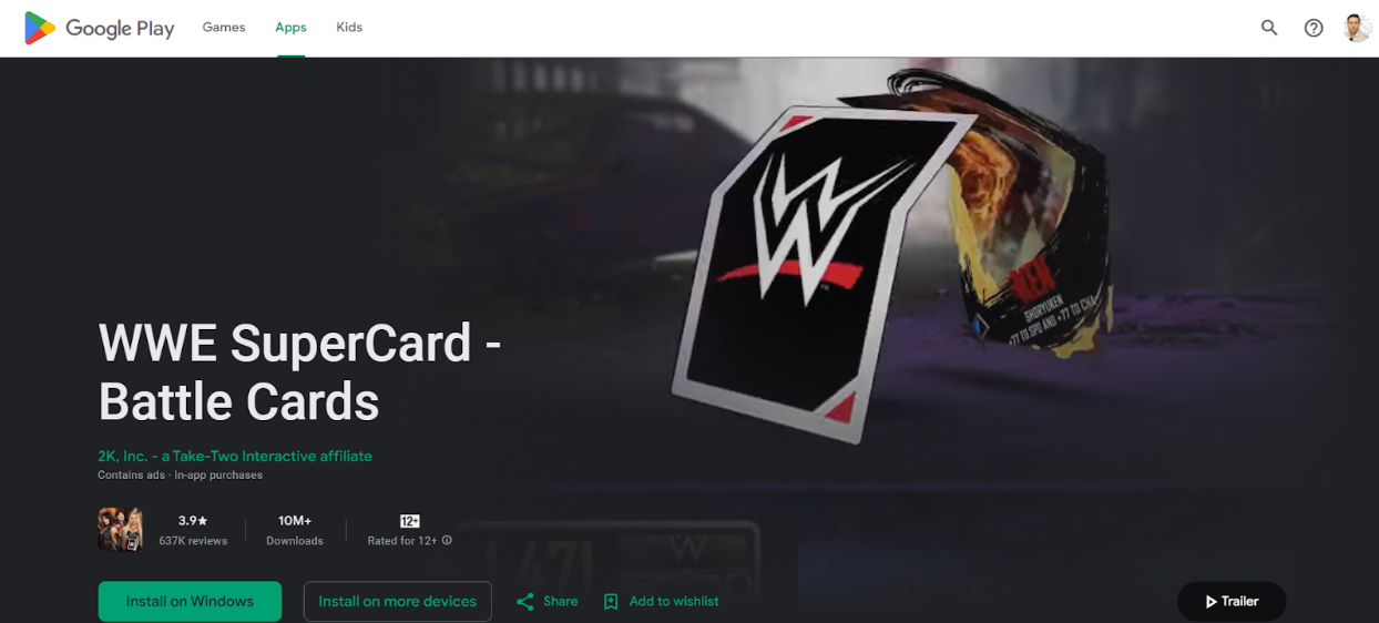 บัตร WWE SuperCard